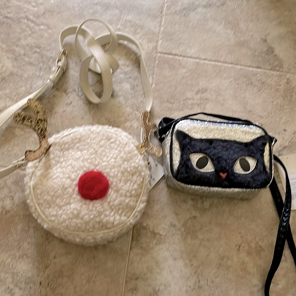 NWT kids Reindeer and cat purses holiday girls